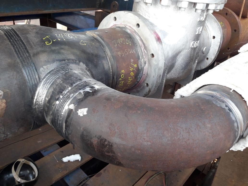 Serviços realizados na parte de pressão de caldeira