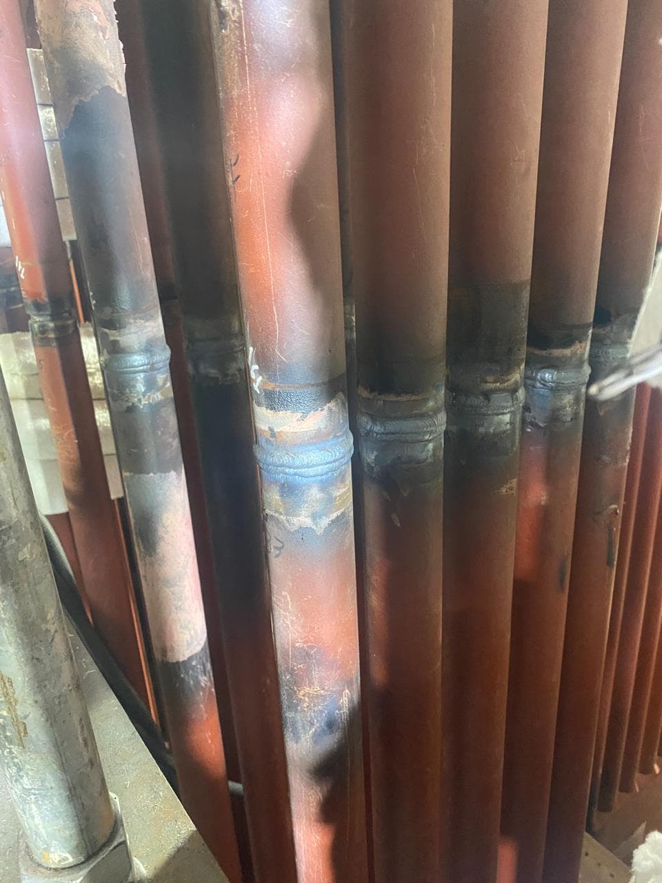 Serviços realizados na parte de pressão de caldeira