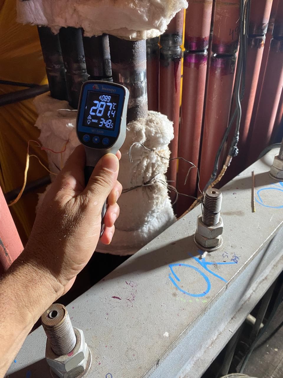 Serviços realizados na parte de pressão de caldeira