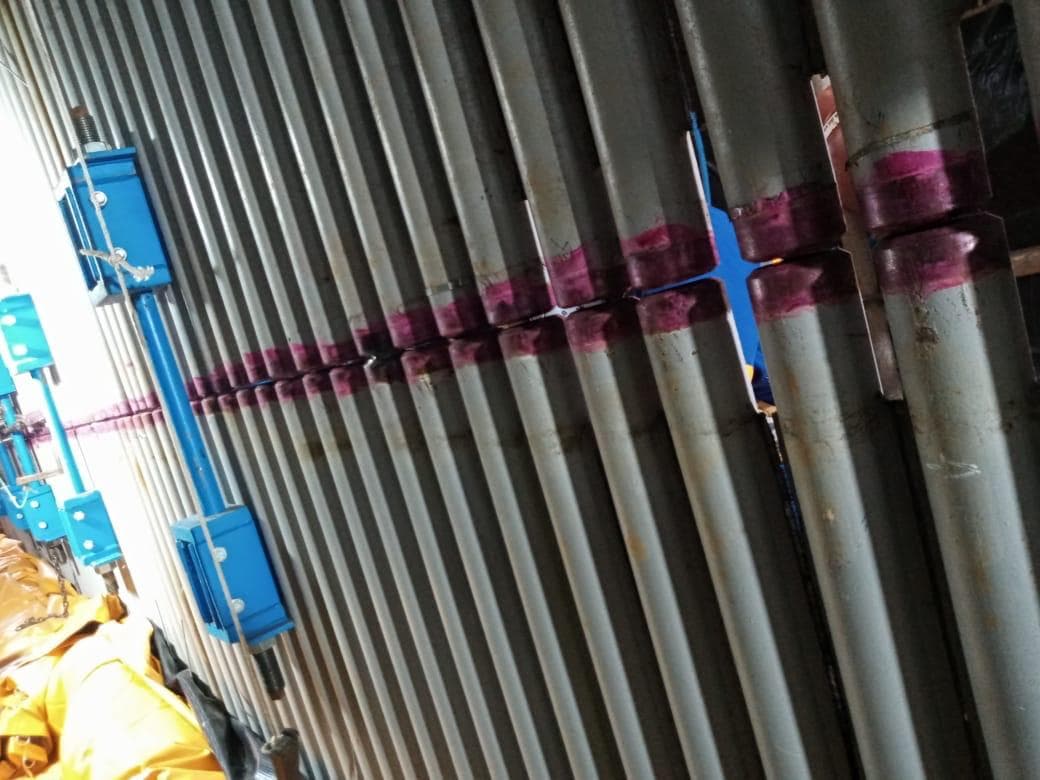 Serviços realizados na parte de pressão de caldeira